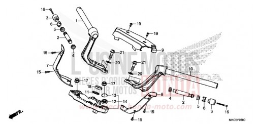 HANDLE PIPE/TOP BRIDGE GL1800DAK de 2019